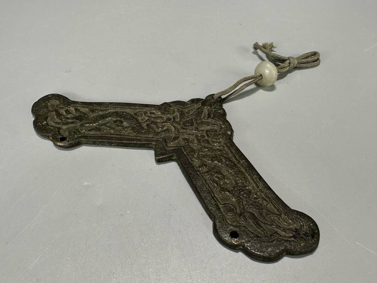 UN3-10 中国美術 明朝 明時代 古銅製 龍文銅掛け物 置物 古物保証 時代 唐物拍卖