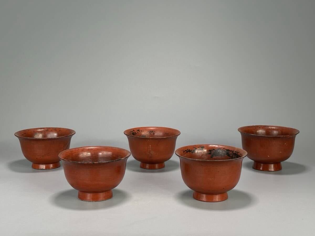 UN12-4 日本美術 漆器 漆碗 茶碗 時代碗 在銘拍卖