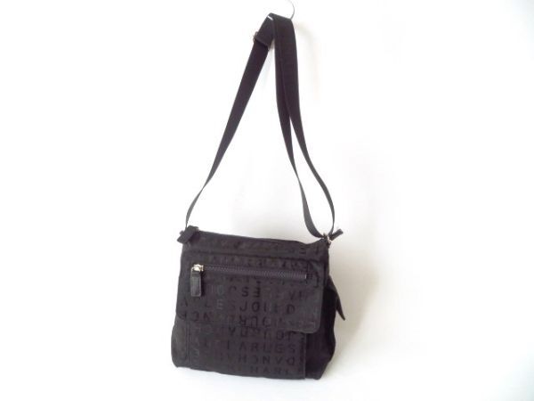 シャルル ジョルダン CHARLES JOURDAN ★ ショルダーバッグ 文字ロゴ 黒色 ※送料660円( 定形外郵便 )拍卖