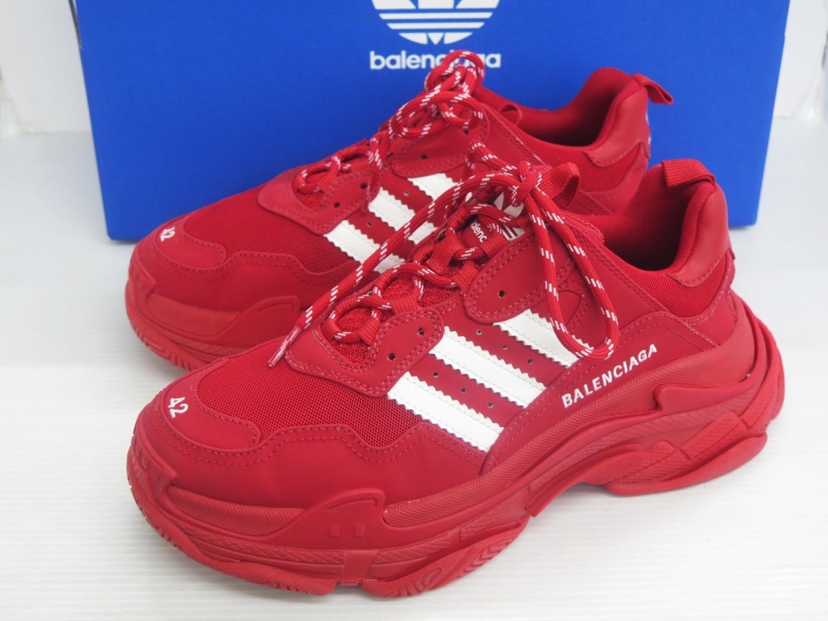 BALENCIAGA×adidas バレンシアガ/アディダス 712821 Triple S トリプルS スニーカー 42拍卖