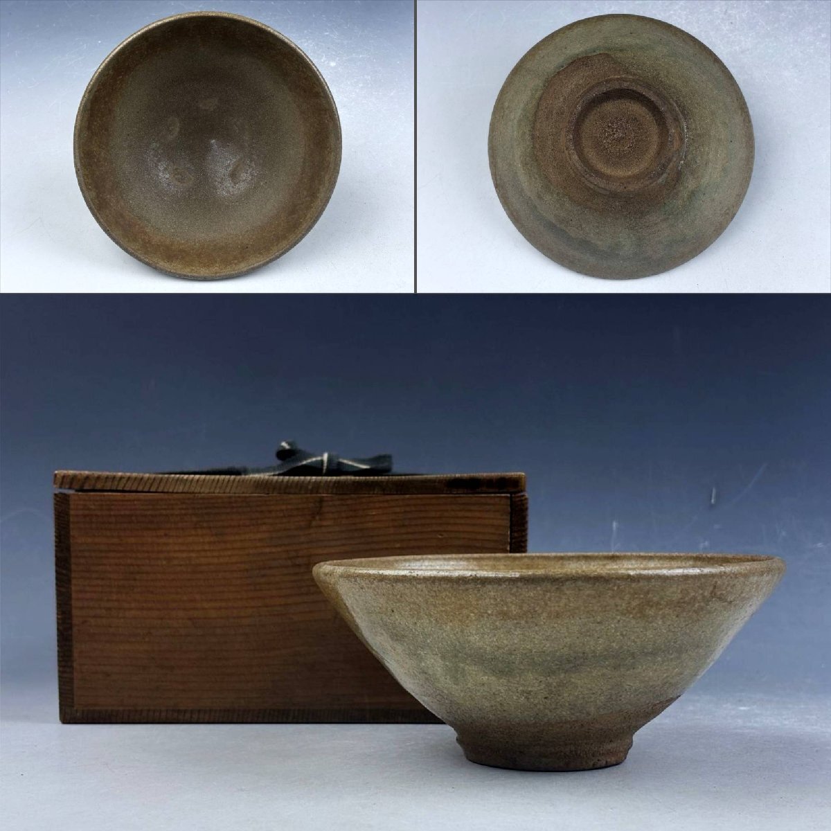 李朝 青磁釉 高麗青磁茶碗 御茶碗 抹茶碗 無傷 茶器 茶道具 和食器 時代物 唐物 朝鮮韓国古玩 古陶磁器 古美術骨董品 CSA105【遅日亭】拍卖