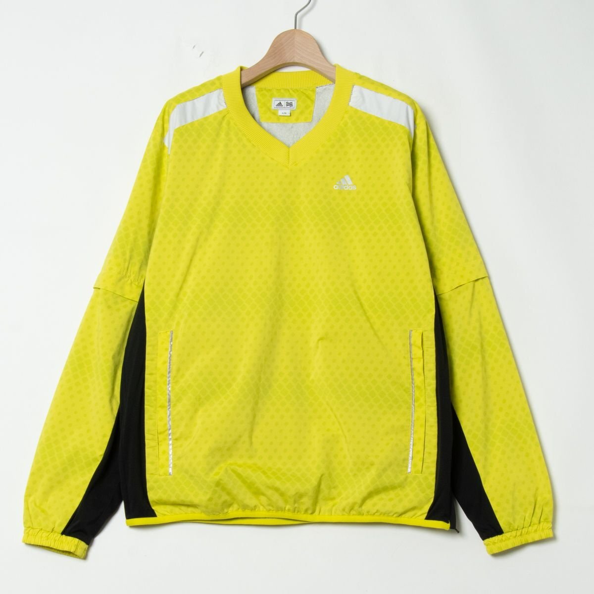 adidas GOLF アディダス ゴルフ 長袖 袖コンバーチブル ジャケット L プルオーバー イエロー ポリ100% メンズ 紳士 スポーツウェア拍卖