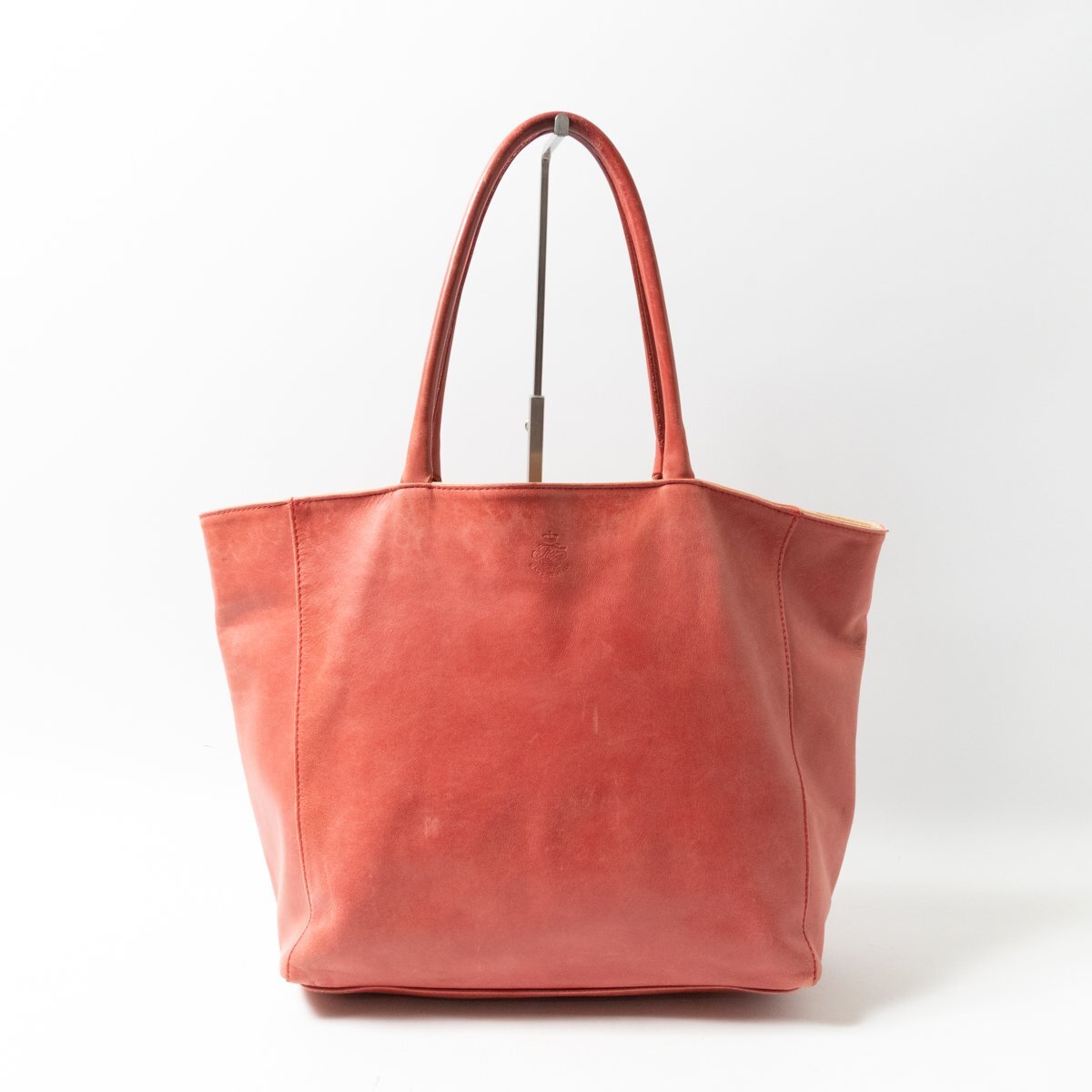 The 1st. Floor nano universe ザファーストフロアー トートバッグ レッド系 レザー 本革 イタリア製 無地 シンプル レディース かばん拍卖