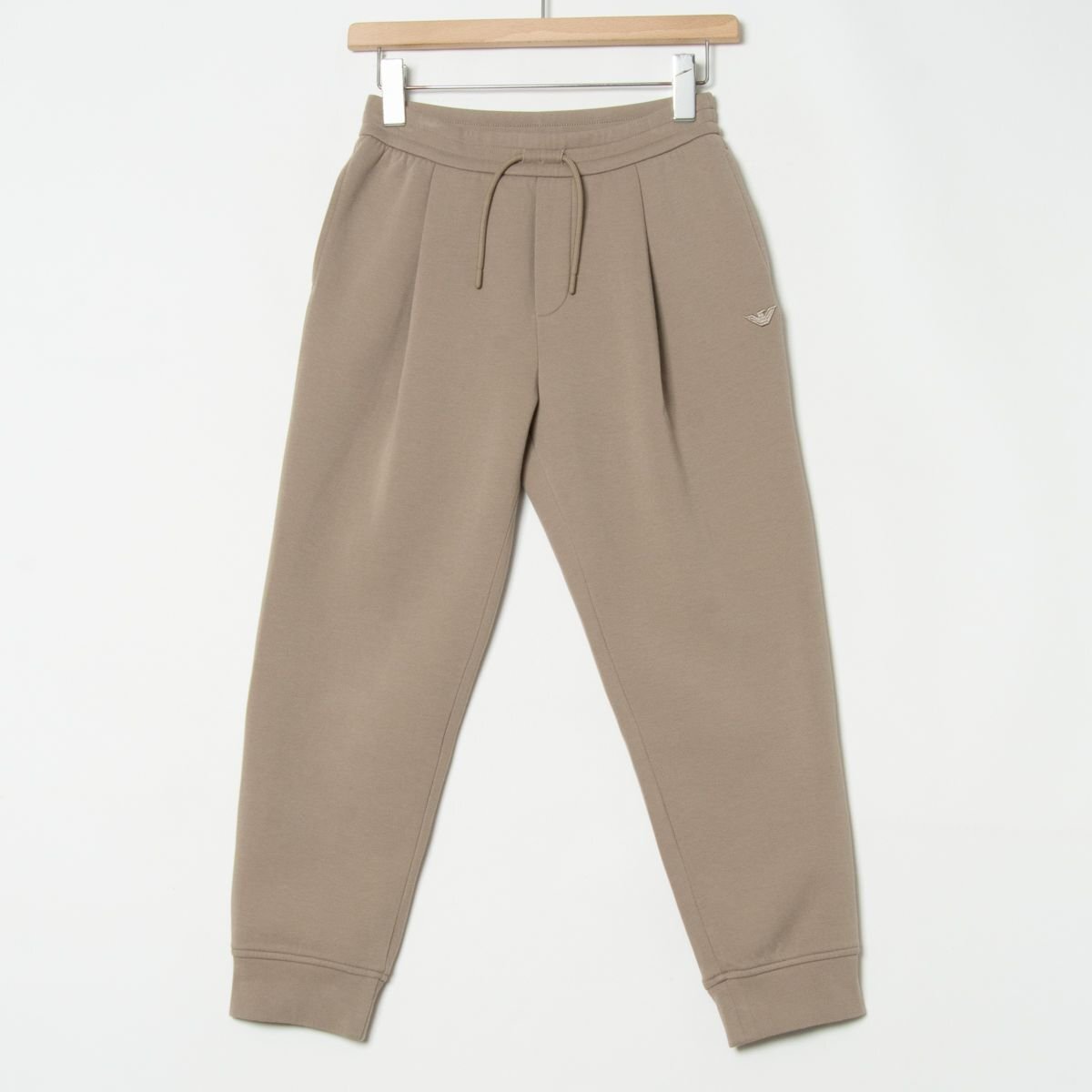 EMPORIO ARMANI エンポリオアルマーニ スウェットパンツ 10A 142cm ブラウングレー コットン混 タック レディース シンプル カジュアル拍卖