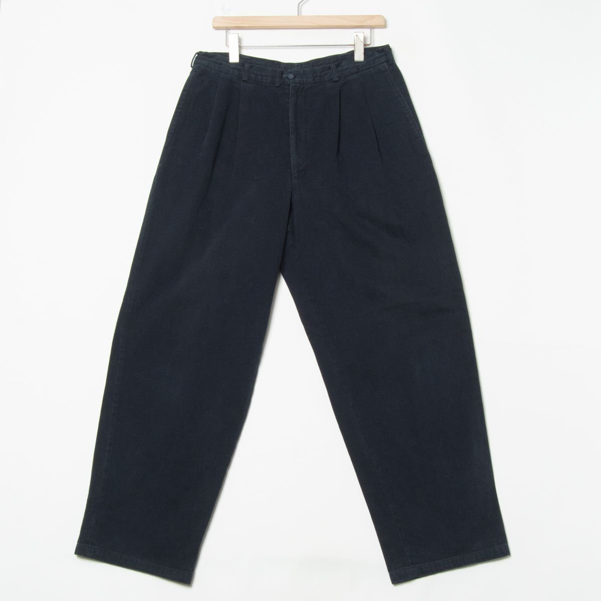 【1円スタート】Papas パパス ツータックチノパン メンズ LL 綿100% イタリア生地 ウエスト紐 カジュアル トラッド 紺 ネイビー 秋冬拍卖