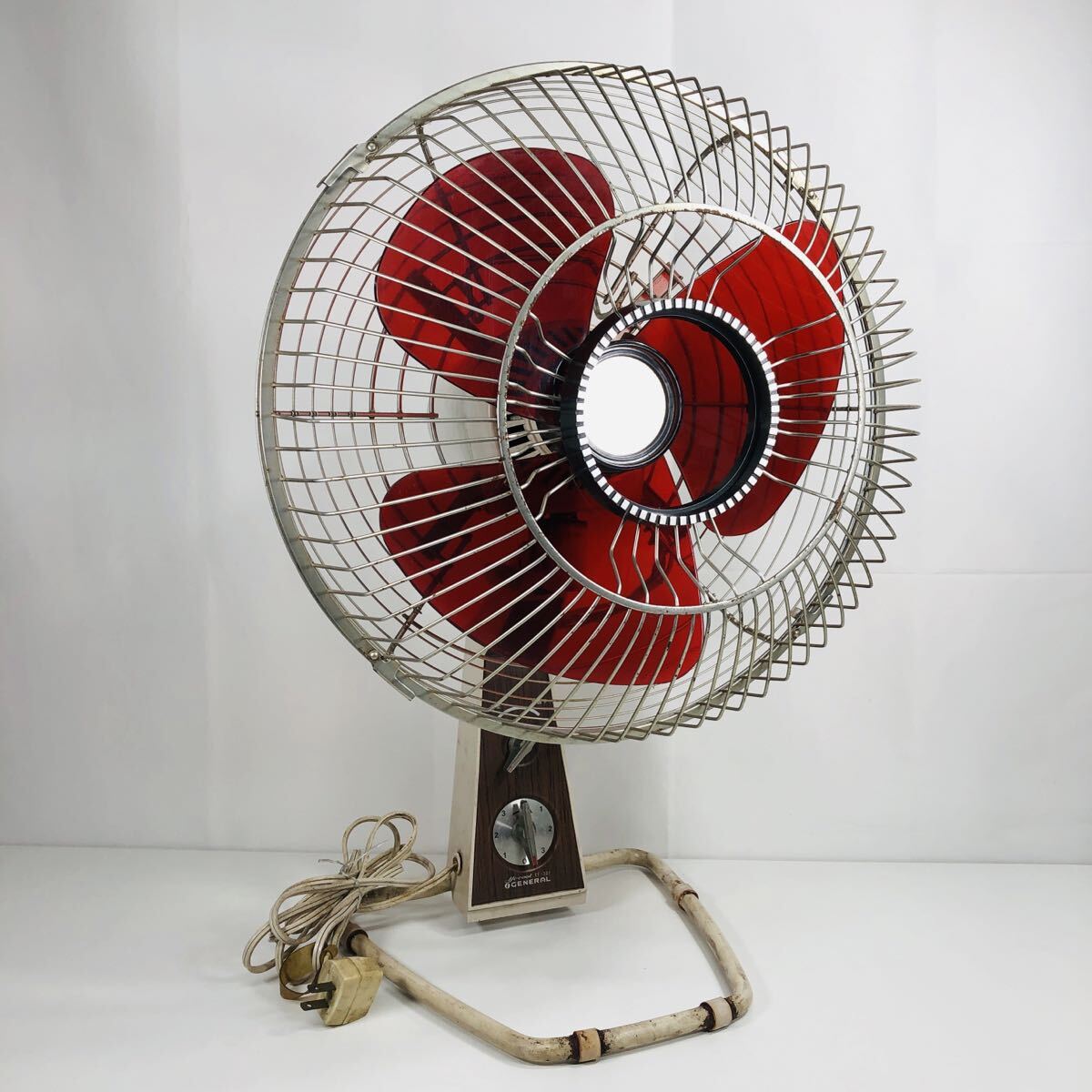 中古動作品 難あり 現状品 昭和レトロ 扇風機 ゼネラル GENERAL Hi-Cool EF-307 30cm 3枚羽根 卓上・壁掛け 2way 100V 40W拍卖
