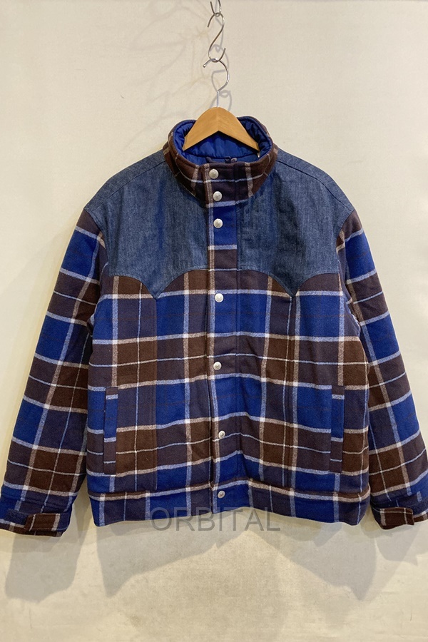 二子玉)Levi's リーバイス 未使用 ウエスタンダウンジャケット ブルー WEBSTER チェック柄 パデット 定価38,500円 メンズ M(L)拍卖
