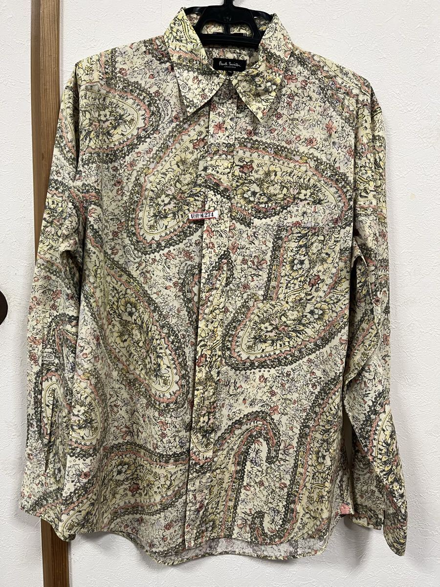 ポールスミス コレクション 総柄 アイボリー ペイズリー柄 美品 クリーニング済み サイズM拍卖