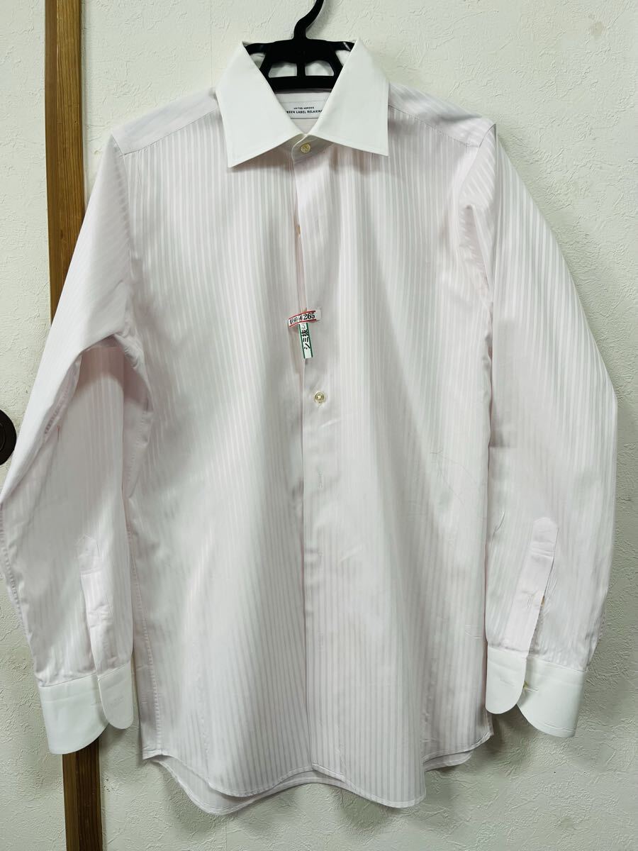 ユナイテッドアローズ ピンク系 クレリックシャツ ドレスシャツ Mサイズ相当拍卖