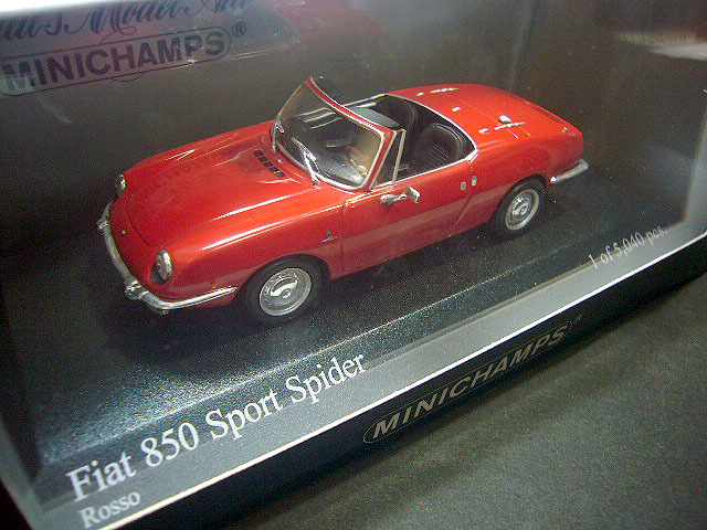 ◆1/43 ミニチャンプス 121230 フィアット 850 Sport スパイダー 1968 レッド◆拍卖