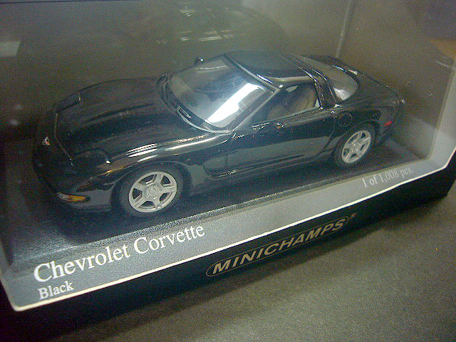 ◆1/43 ミニチャンプス 142622 シボレー コルベット 1997 ブラック◆拍卖