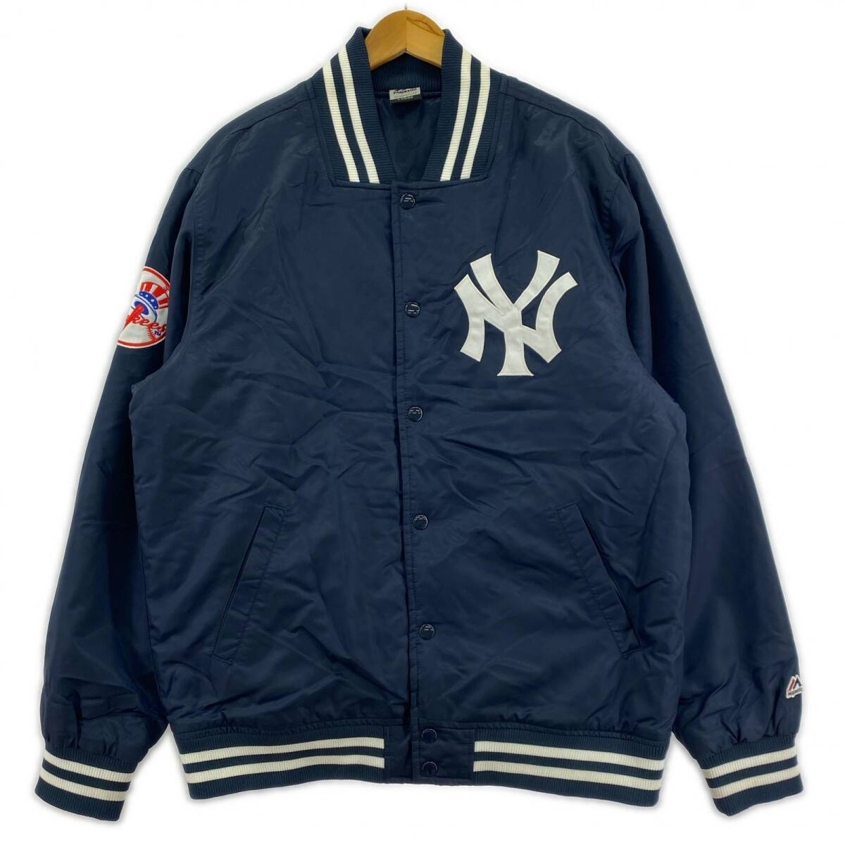 Majestic Athletic マジェスティック・アスレチック ニューヨークヤンキース Yankees スタジャン sizeLARGE/ネイビー拍卖