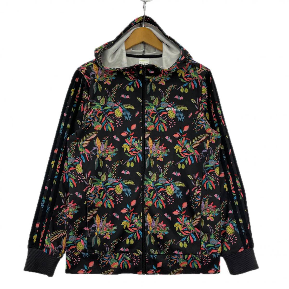 adidas neo アディダス ネオ ジャージ sizeOT/ブラック×レッド×グリーン拍卖