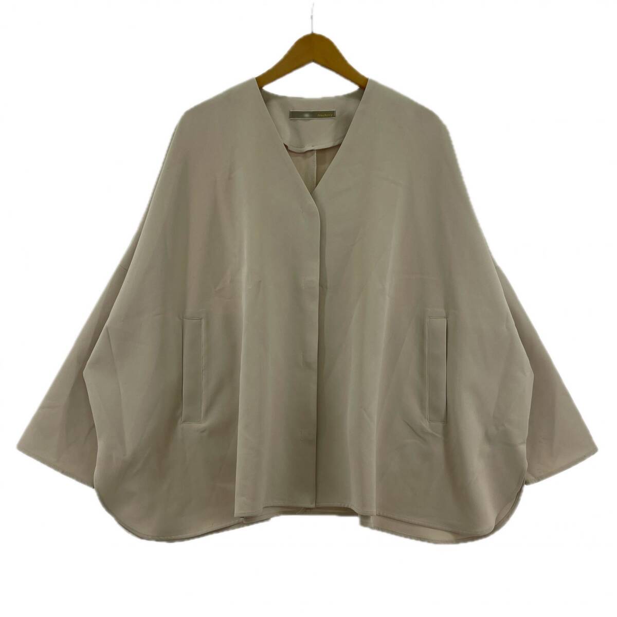 Anna Kerry アンナケリー ノーカラー ジャケット size38/ベージュ拍卖