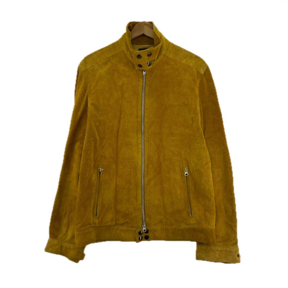 ALIAS エイリアス ジップアップ スエード レザージャケット sizeM/マスタードイエロー拍卖