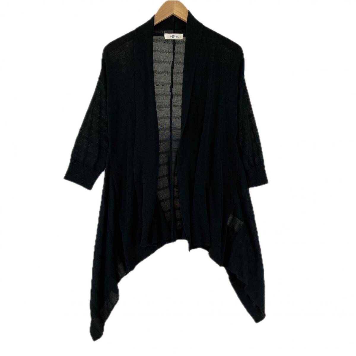 Viaggio Blu ビアッジョブルー ロング カーディガン size2/ブラック拍卖