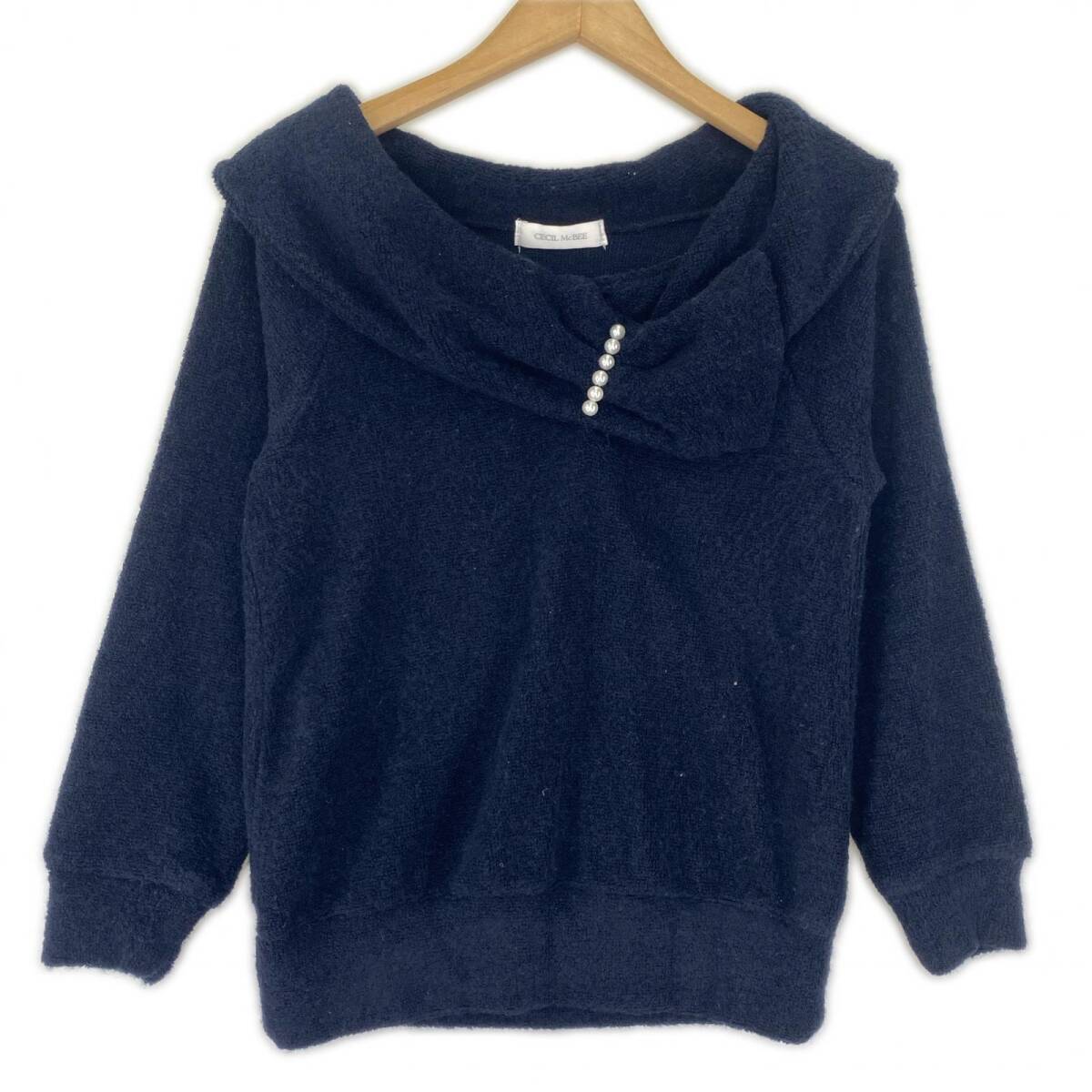 CECIL McBEE セシルマクビー ニット sizeM/ネイビー拍卖