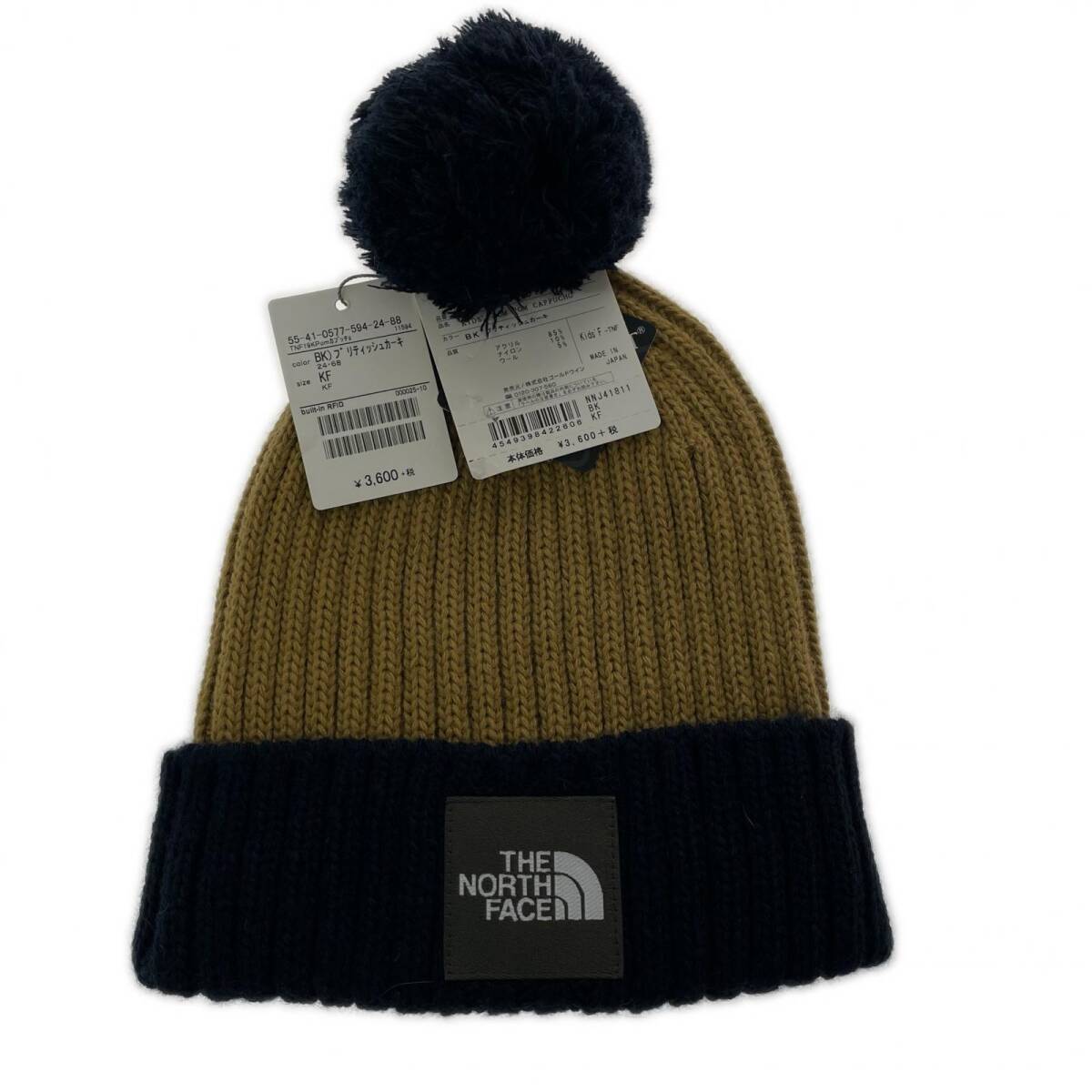 美品 THE NORTH FACE ザノースフェイス タグ付き NNJ41811 ニットキャップ size/ネイビー×ベージュ拍卖