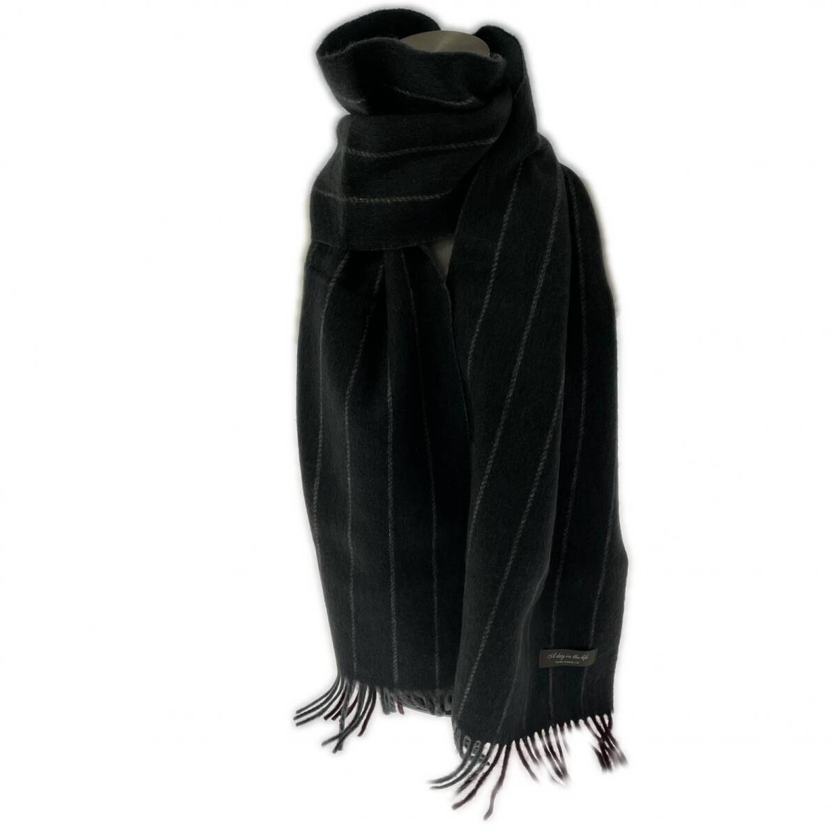 a day in the life アデイインザライフ ユナイテッドアローズ ストライプ×2カラー マフラー/チャコールグレー/グレー×ボルドー拍卖