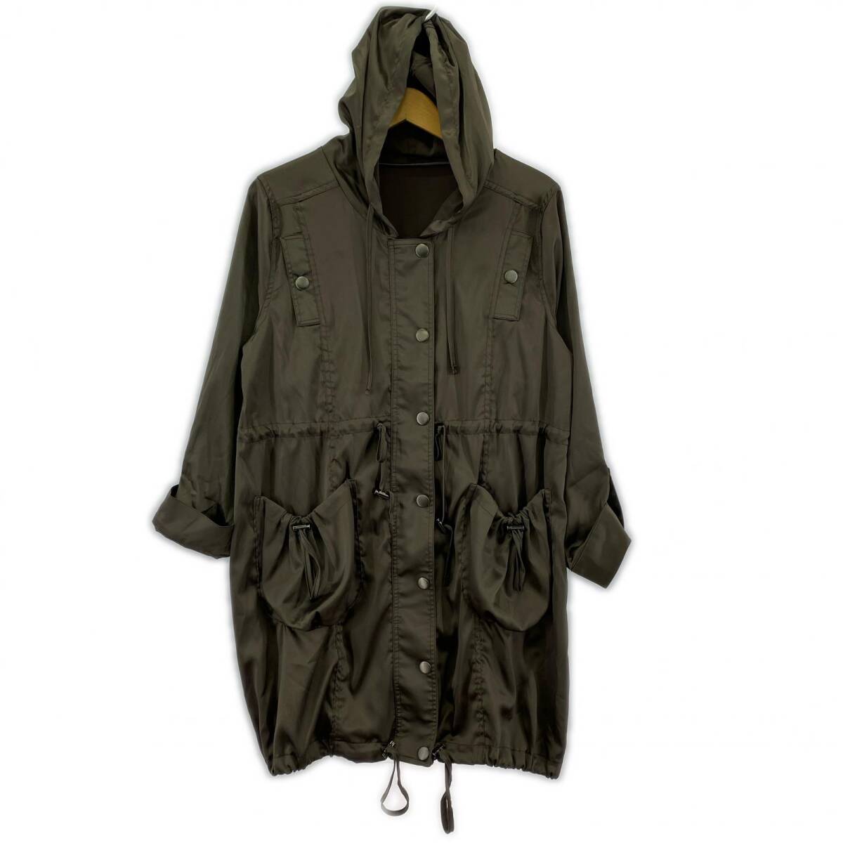 PROPORTION プロポーション ボディドレッシング ドロストサテン ジャケット size2/カーキ拍卖