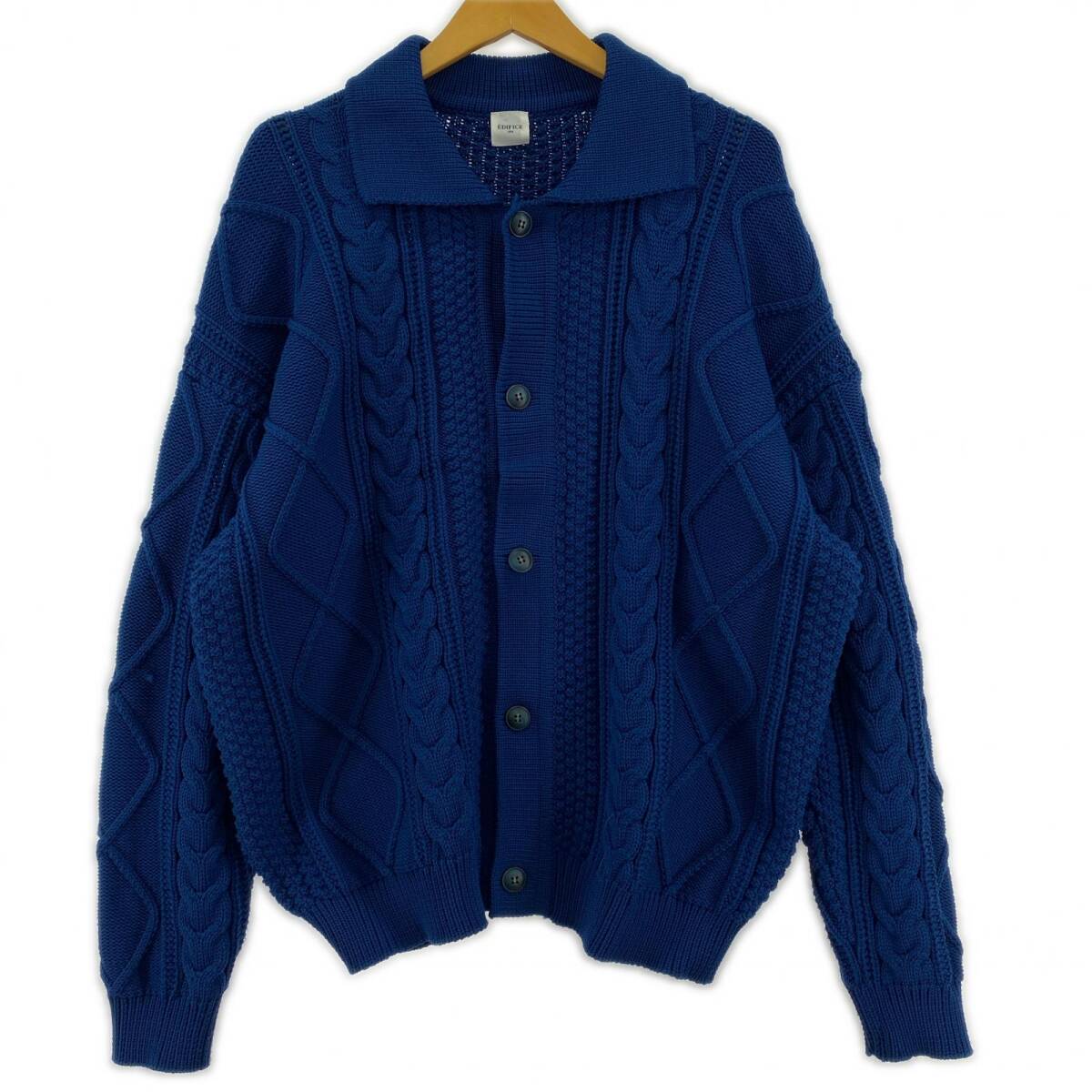 EDIFICE エディフィス ニット カーディガン sizeM/ブルー系拍卖
