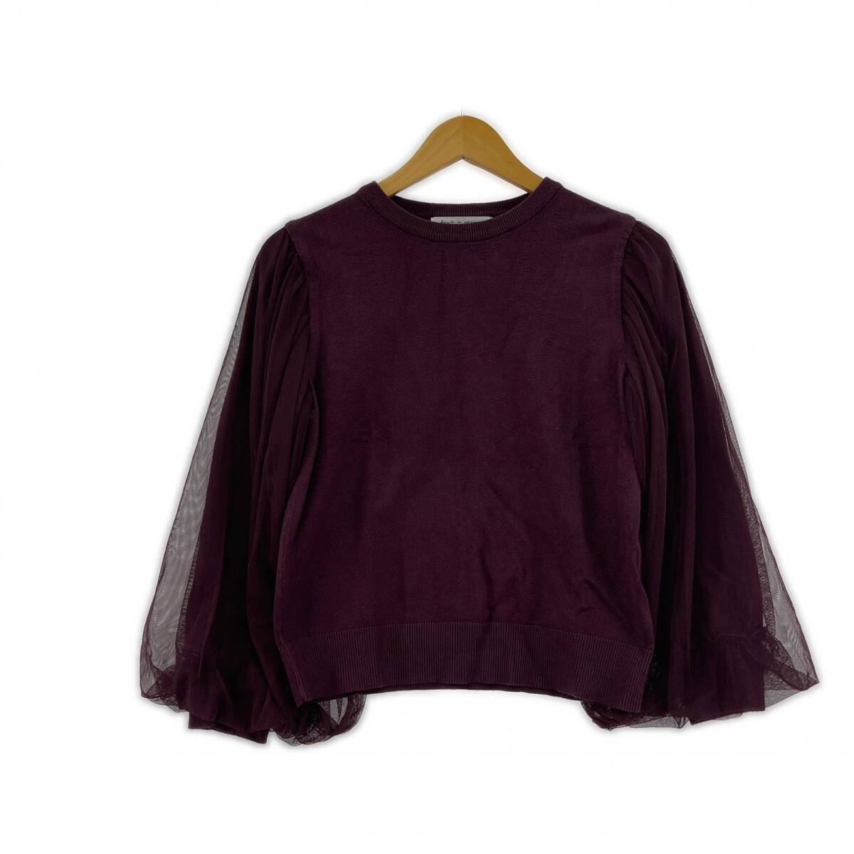 beaute de opaque ボーテドオペーク 異素材切替 ニット size38/M/パープル拍卖