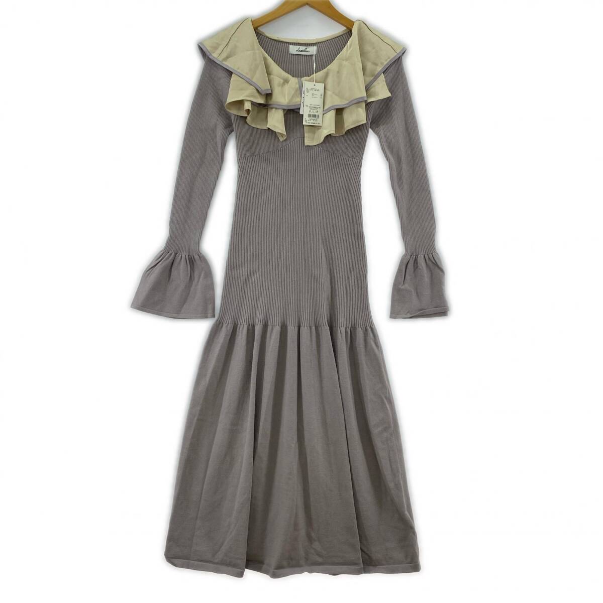 dazzlin ダズリン タグ付き キャンディスリーブ ニット ワンピース sizeF/パープル系拍卖