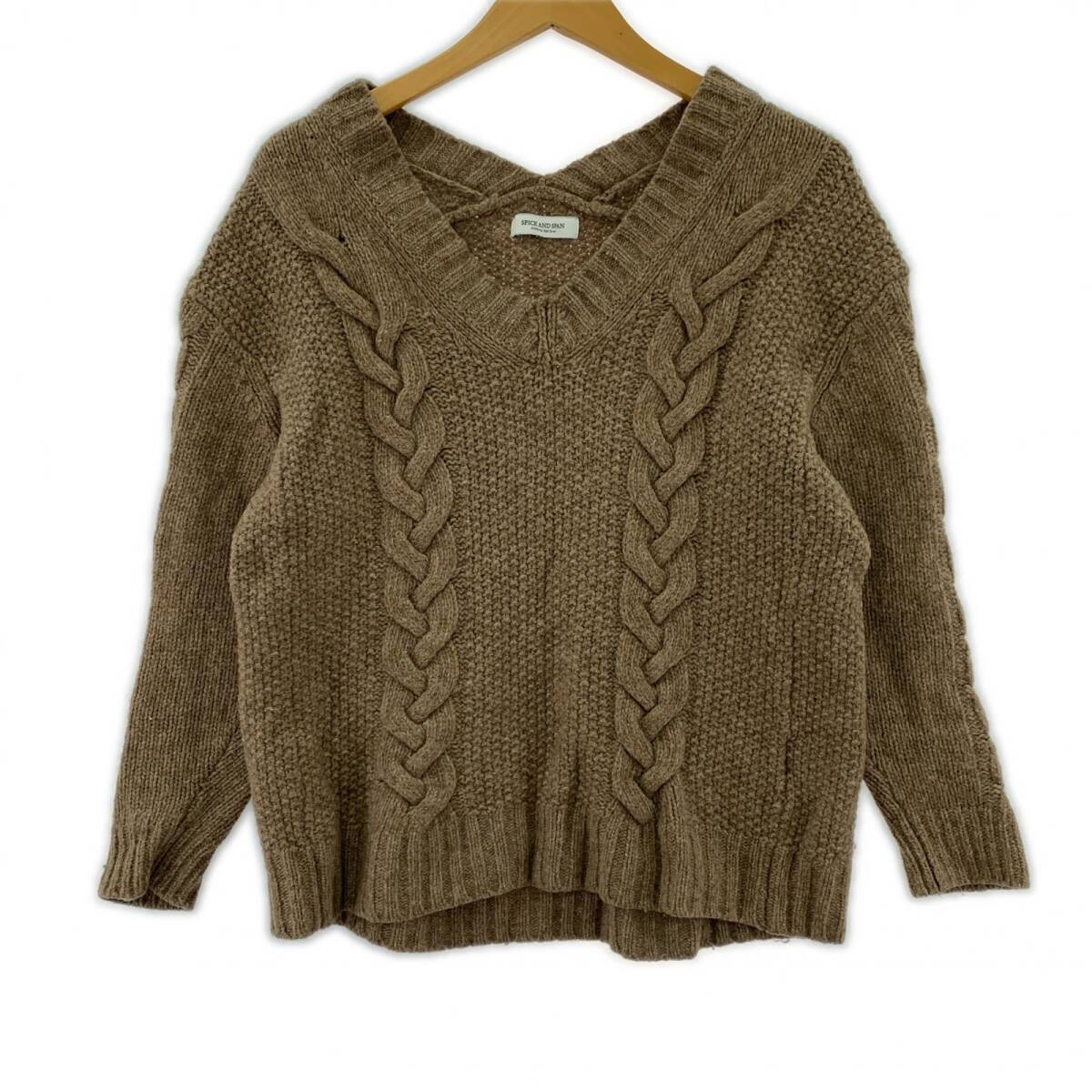 Spick & Span スピック&スパン ウール混 ケーブル編み ニット size表記なし/ベージュ拍卖