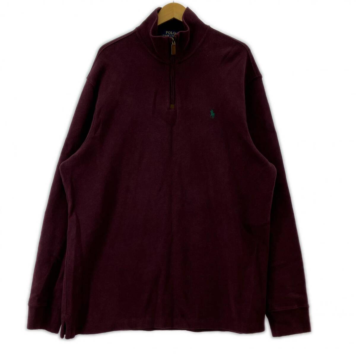 POLO RALPH LAUREN ポロラルフローレン ワンポイント刺繍 ハーフジップ カットソー sizeXL/ボルドー拍卖