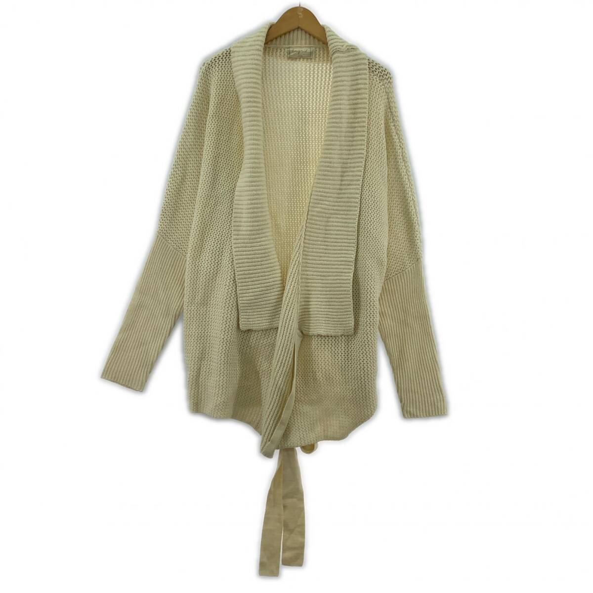 Ungrid アングリッド リボン付きドルマンスリーブ カーディガン sizeF/アイボリー拍卖