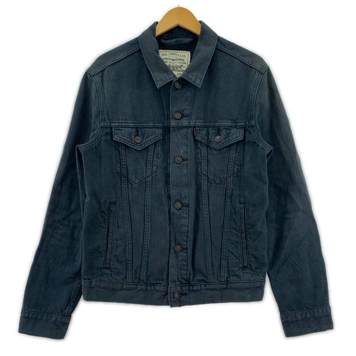 LEVI'S リーバイス バック刺繍 デニム ジャケット sizeS/ネイビーグレー系拍卖