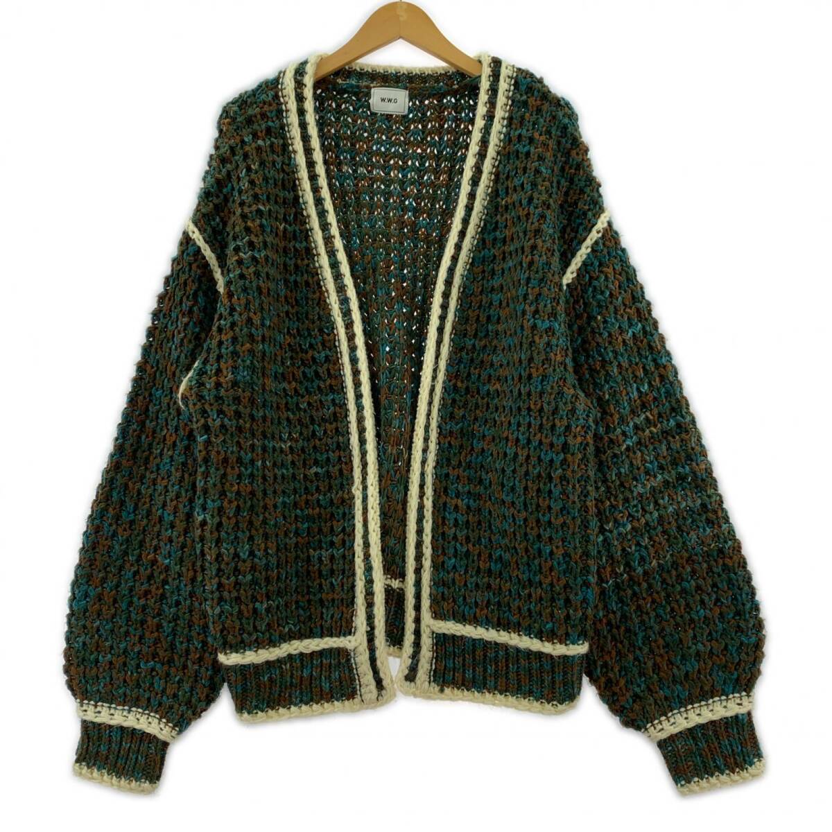 W.W.G フーズフーギャラリー ロゲージニット カーディガン sizeF/グリーン系拍卖