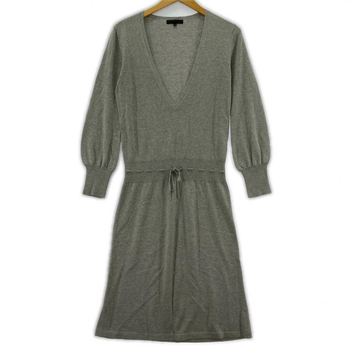 iCB アイシービー Vネック ニット ワンピース sizeS/グレー拍卖