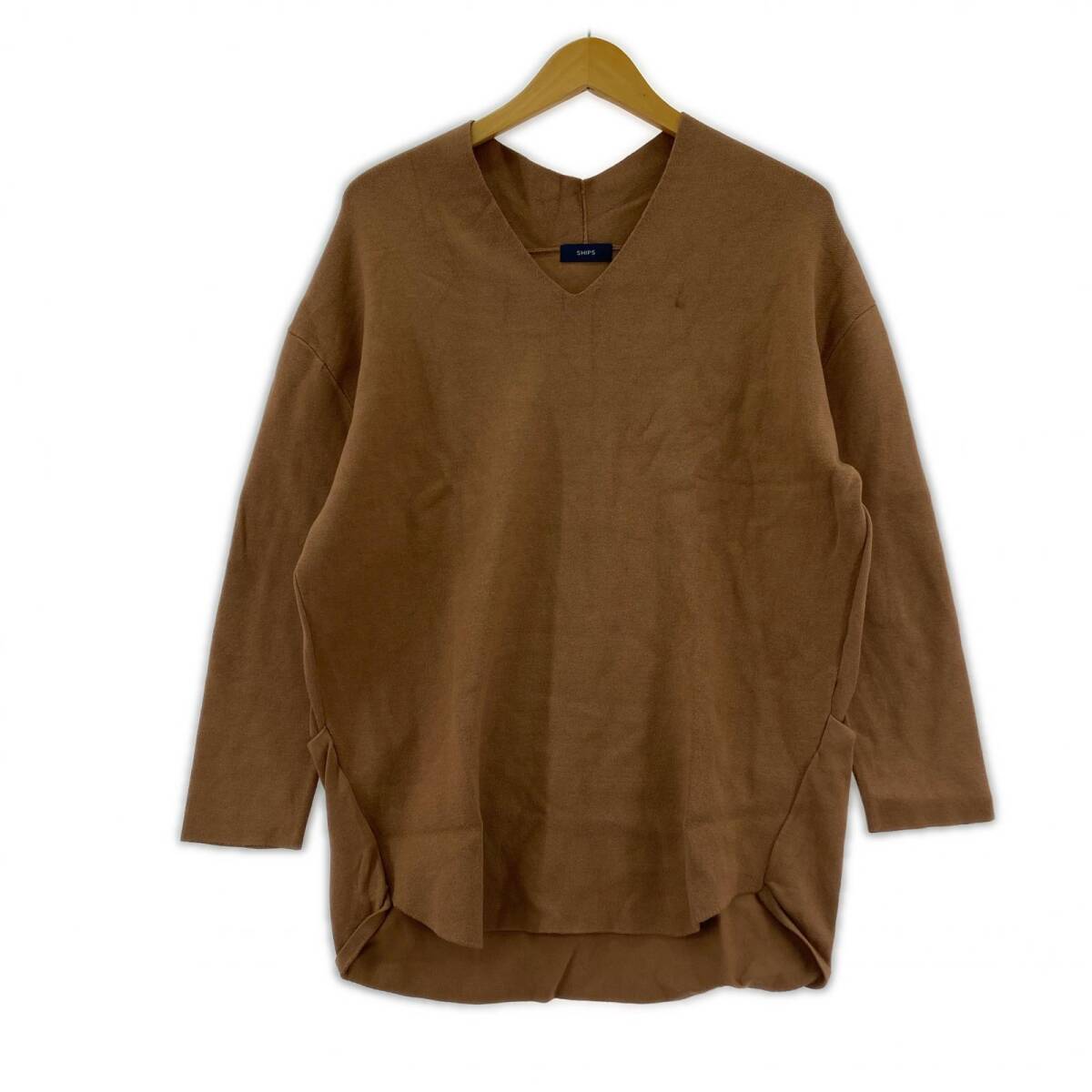 SHIPS シップス Vネック ニット sizeONE/ブラウン拍卖