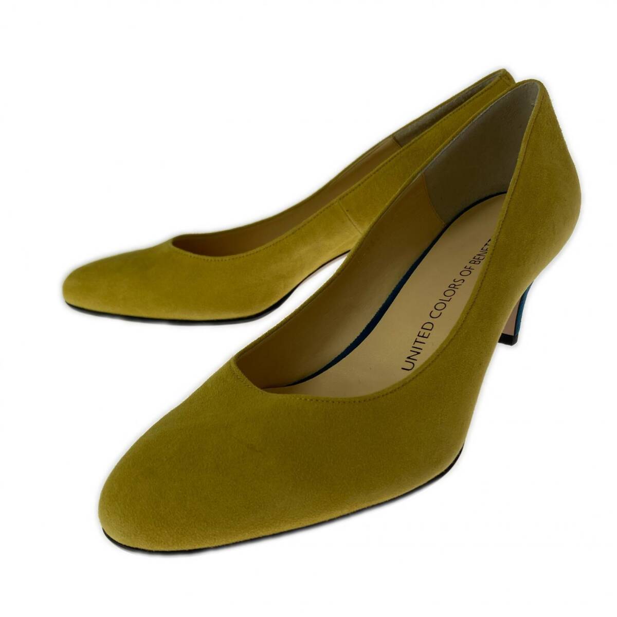 UNITED COLORS OF BENETTON ユナイテッドカラーズオブベネトン スエード バイカラー パンプス size45/イエロー×ブルー拍卖