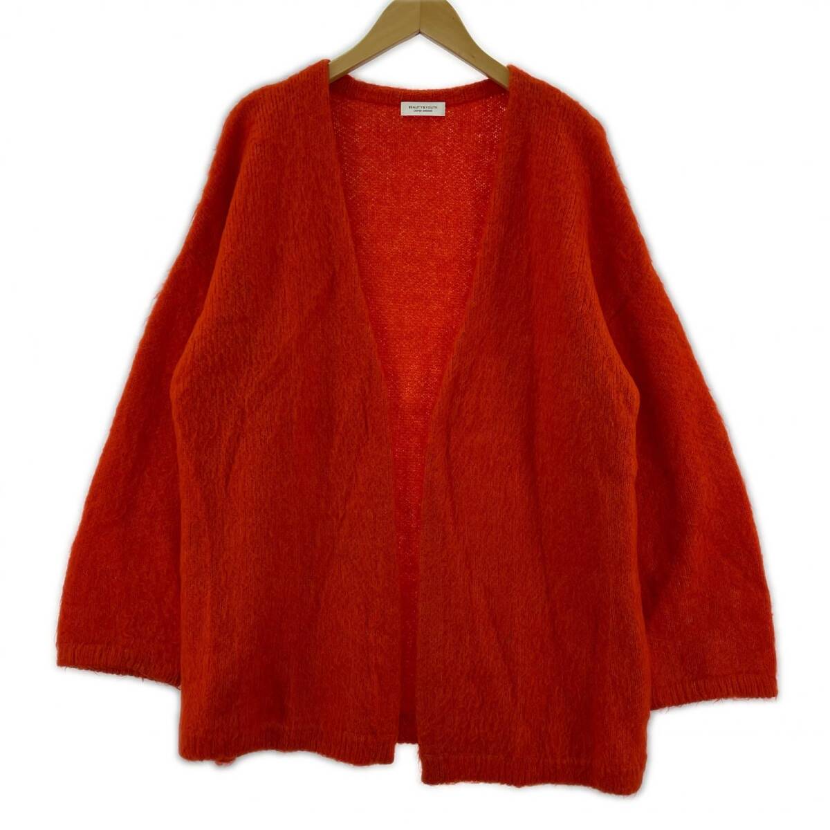 BEAUTY&YOUTH UNITED ARROWS ビューティー&ユース ユナイテッドアローズ ウール混 ノーカラー カーディガン size表記なし/オレンジ系拍卖