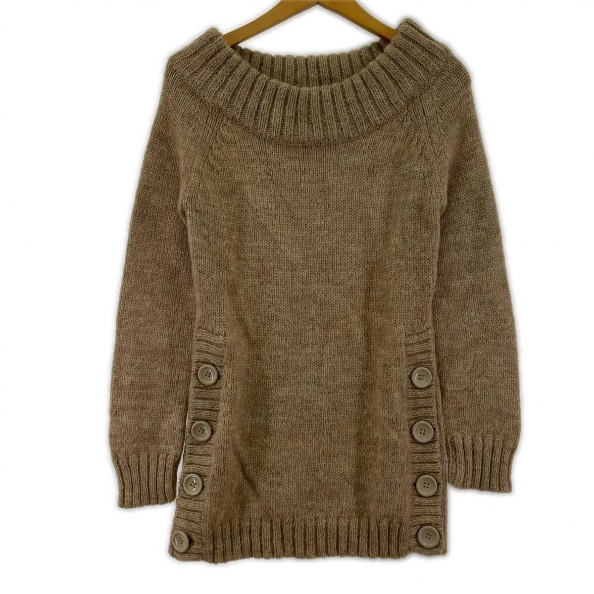 MK KLEIN+ エムケークランプリュス ニット チュニック size38/ベージュ拍卖