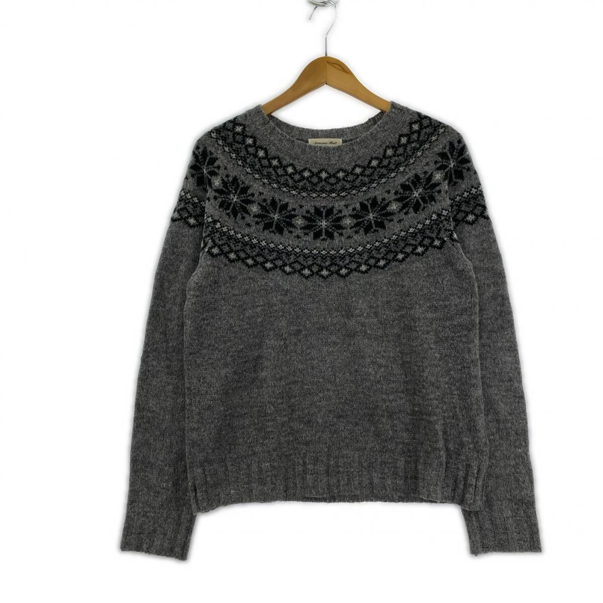 Samansa Mos2 サマンサ モスモス クルーネック ニット sizeF/グレー系拍卖