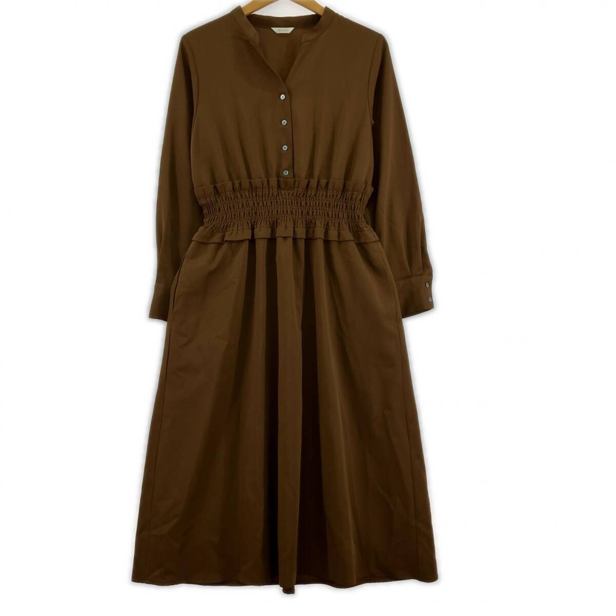 Te chichi テチチ キーネック 長袖 ロング ワンピース sizeフリー/ブラウン拍卖