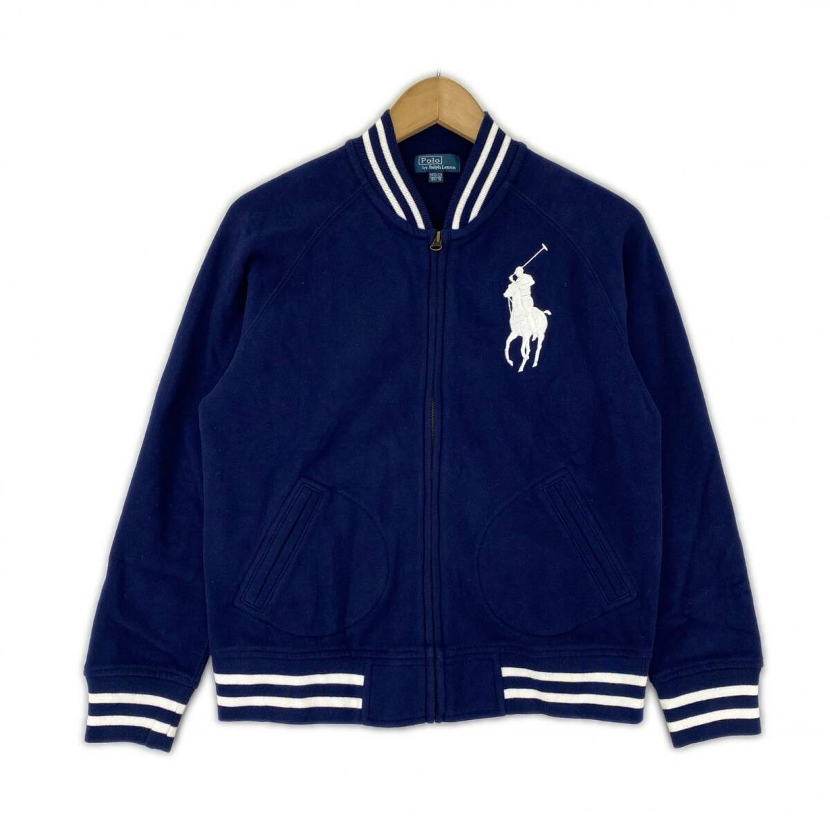 POLO RALPH LAUREN ポロ ラルフ ローレン スウェット ジップアップ ジャケット sizeM(10/12)150/76/ネイビー拍卖