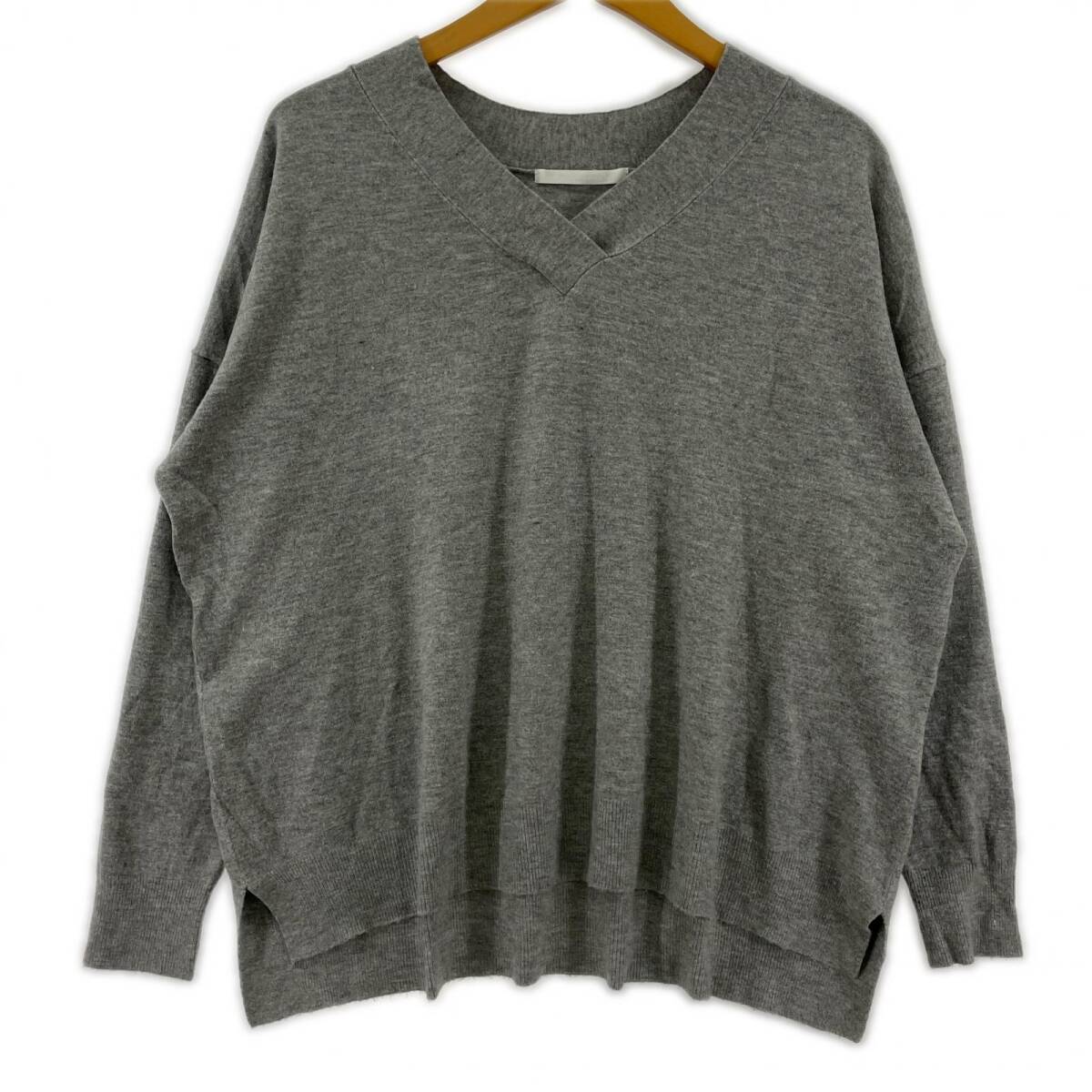 URBAN RESEARCH DOORS アーバンリサーチドアーズ Vネック ニット sizeOne /ライトグレー拍卖