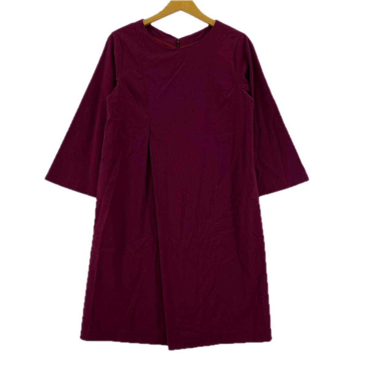 green label relaxing グリーンレーベルリラクシング ラウンドネック ワンピース size表記なし/ワインレッド拍卖