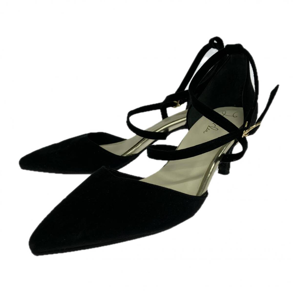 Launa lea ラウナレア クロスストラップ ハイヒール パンプス size22.5/ブラック拍卖