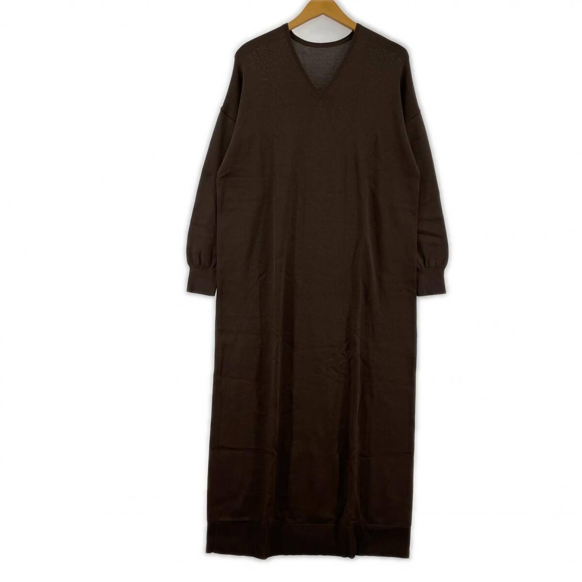 STYLE DELI スタイルデリ Vネック ワンピース size02/ダークブラウン拍卖