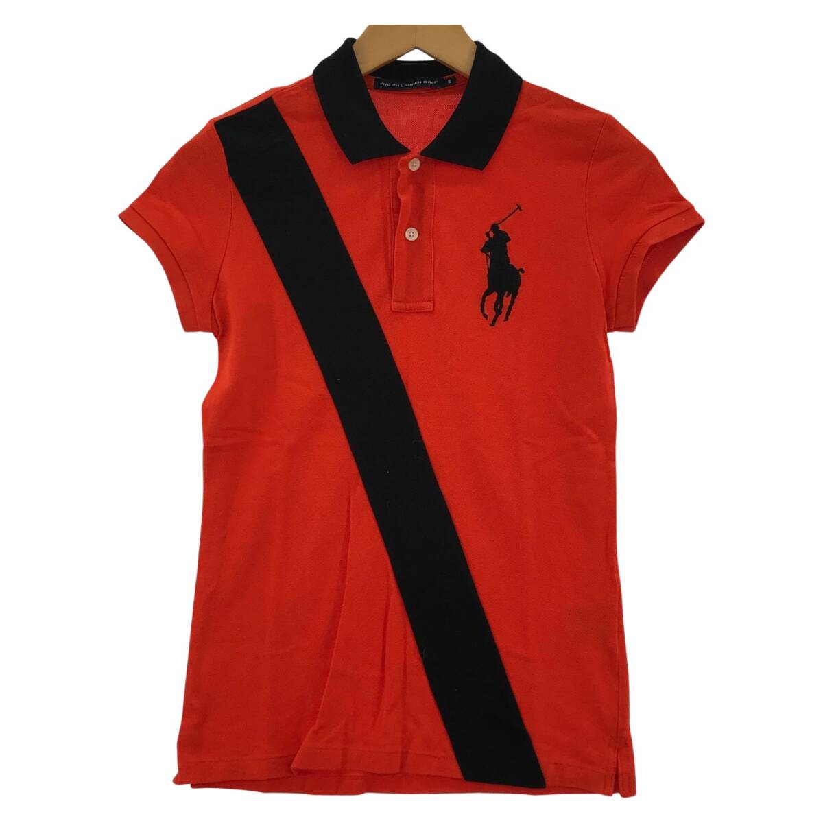 RALPH LAUREN GOLF ラルフローレンゴルフ 刺繍入り ポロシャツ sizeS/オレンジ×ブラック ゆうパケットOK拍卖