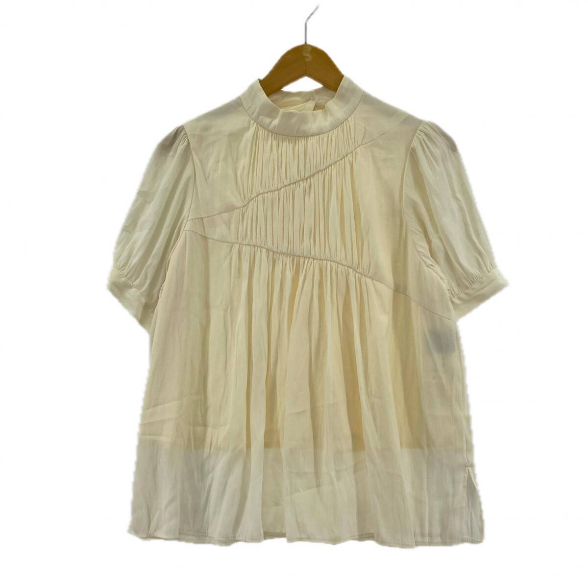 UNITED ARROWS TOKYO ユナイテッドアローズ トウキョウ パフスリーブ ギャザー ブラウス sizeFREE/アイボリー ゆうパケットOK拍卖