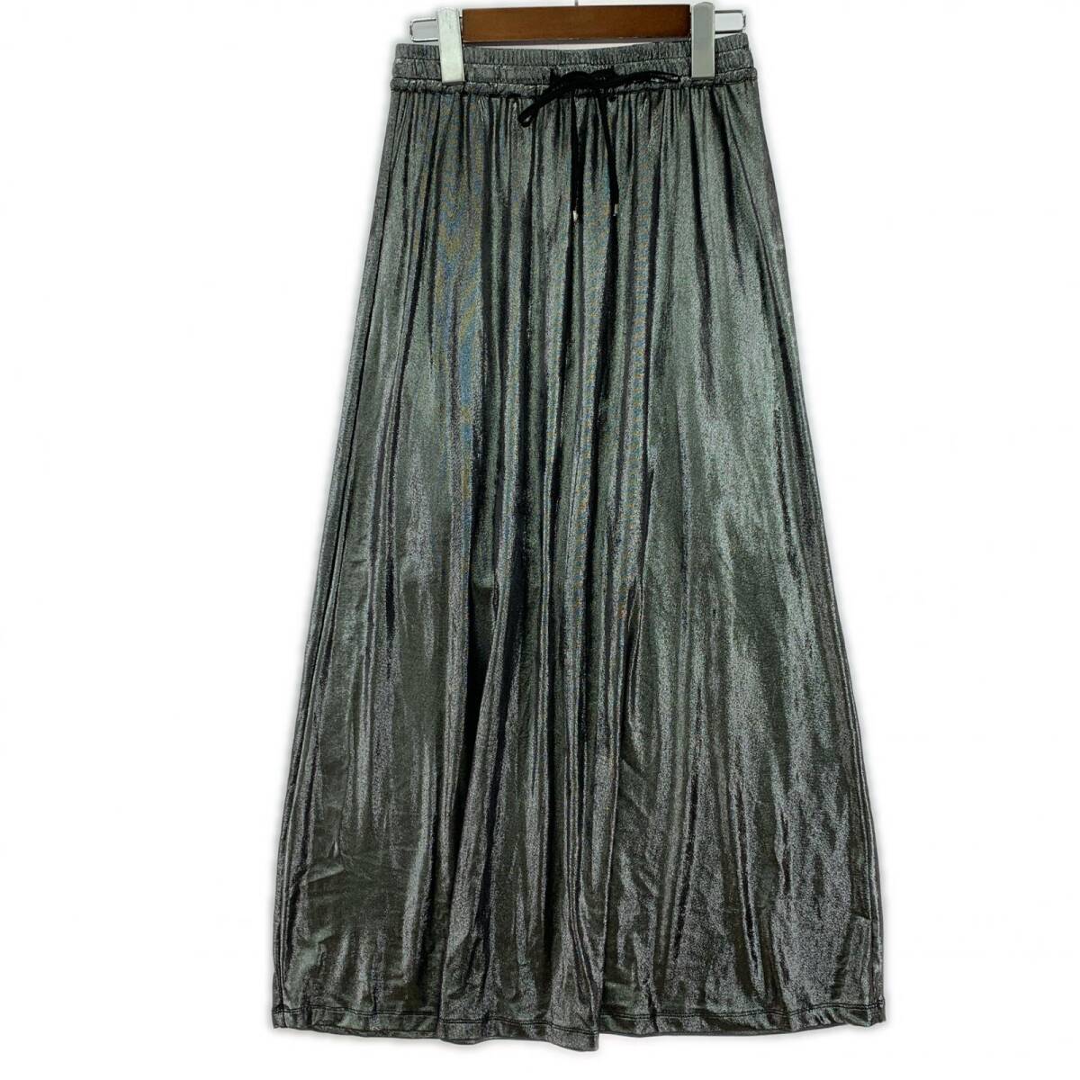 JEANASIS ジーナシス メタリック ナロー ロング スカート sizeF/シルバー拍卖