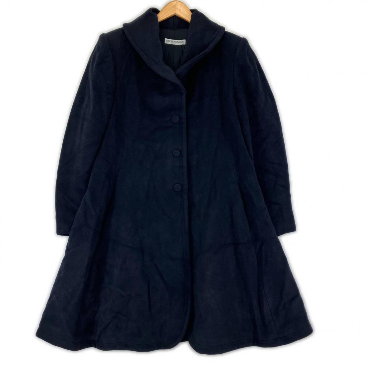 Emporio Armani エンポリオ・アルマーニ ウール混 ロング コート size40/ネイビー拍卖