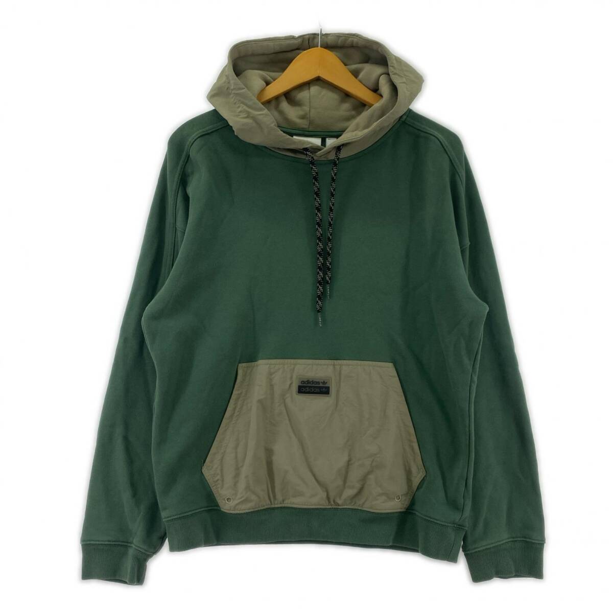 adidas アディダス バイカラー パーカー sizeASIA D/グリーン×グレージュ拍卖