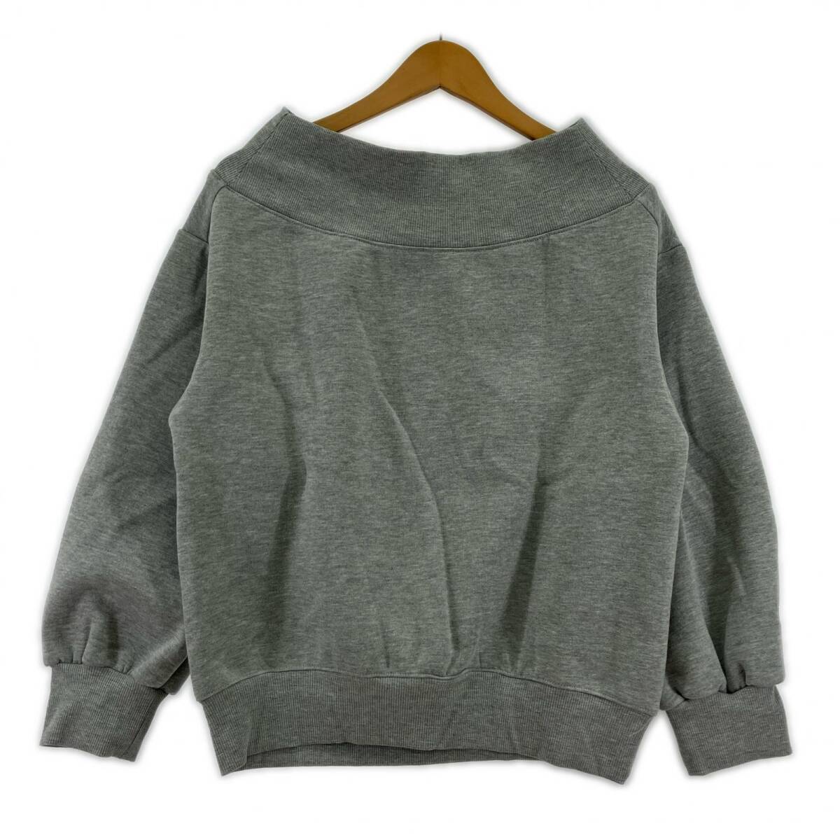 snidel スナイデル 裏起毛 ボートネック スウェット sizeONE SIZE/グレー拍卖